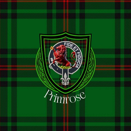 Primrose Scottish Clan Tartan Crest Fleece Deken