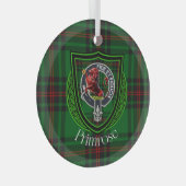 Primrose Scottish Clan Tartan & Crest Glas Ornament (Voorkant Rechts)