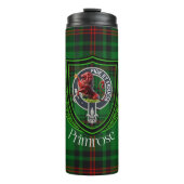 Primrose Scottish Clan Tartan & Crest Thermosbeker (Voorkant)