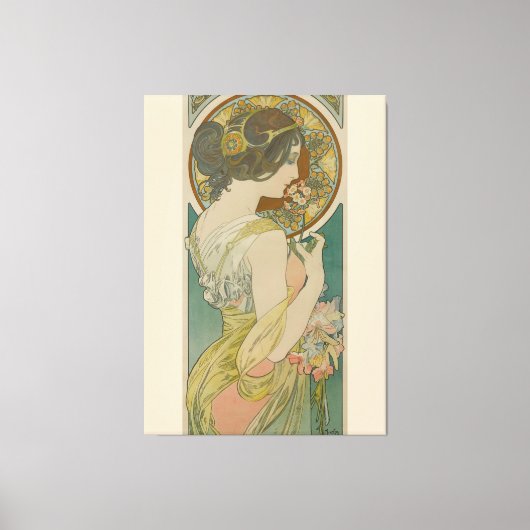 Primrose van Alphonse Mucha (1899) Canvas Afdruk (Voorkant)