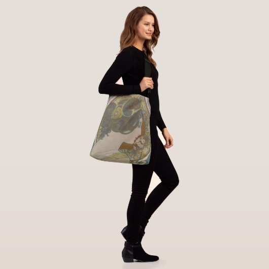Primrose van Alphonse Mucha (1899) Crossbody Tas (Op model)