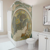 Primrose van Alphonse Mucha (1899) Douchegordijn (In situ)