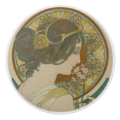 Primrose van Alphonse Mucha (1899) Keramische Knop (Voorkant)