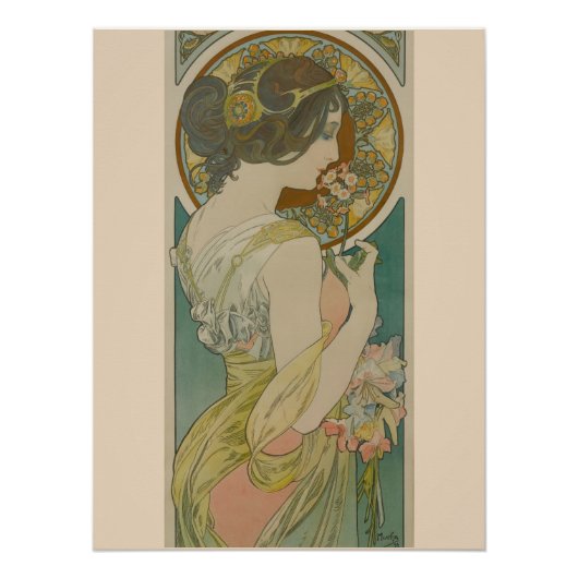 Primrose van Alphonse Mucha (1899) Perfect Poster (Voorkant)