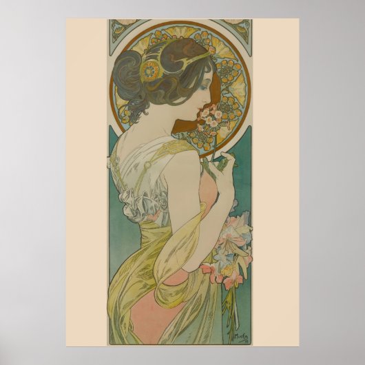 Primrose van Alphonse Mucha (1899) Poster (Voorkant)