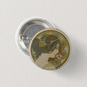 Primrose van Alphonse Mucha (1899) Ronde Button 3,2 Cm (Voorkant /achterkant)