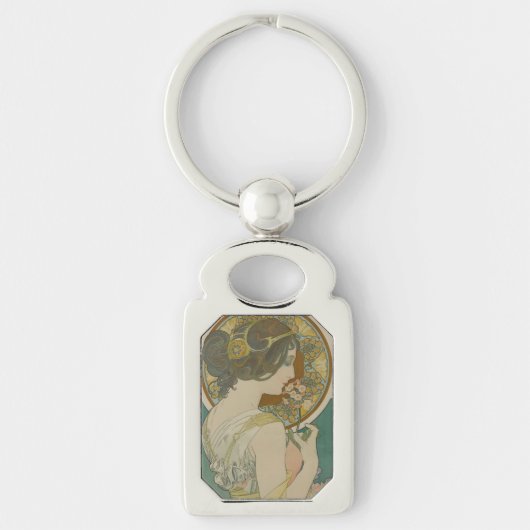 Primrose van Alphonse Mucha (1899) Sleutelhanger (Voorkant)