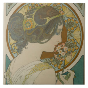 Primrose van Alphonse Mucha (1899) Tegeltje