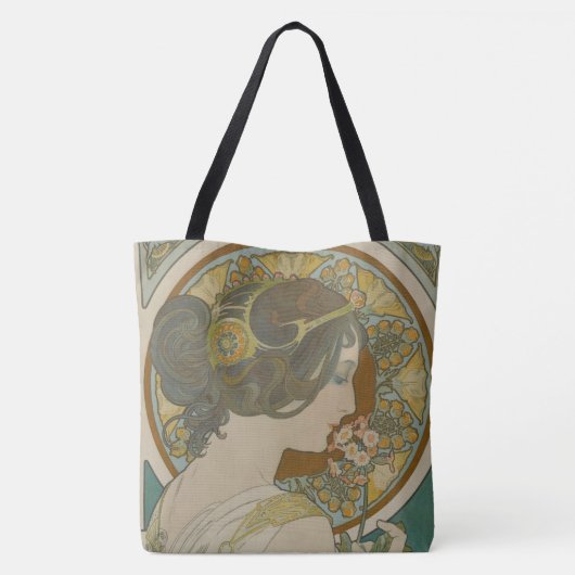 Primrose van Alphonse Mucha (1899) Tote Bag (Achterkant)