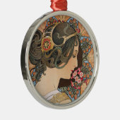 Primrose van Alphonse Mucha -  Art Nouveau Metalen Ornament (Rechts)