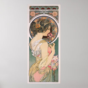 Primrose van Alphonse Mucha - Art Nouveau Poster