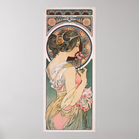 Primrose van Alphonse Mucha - Art Nouveau Poster (Voorkant)