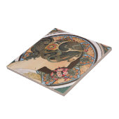 Primrose van Alphonse Mucha -  Art Nouveau Tegeltje (Zijkant)