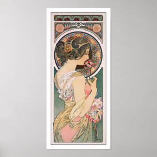 Primrose van Alphonse Mucha - Floral Art Poster