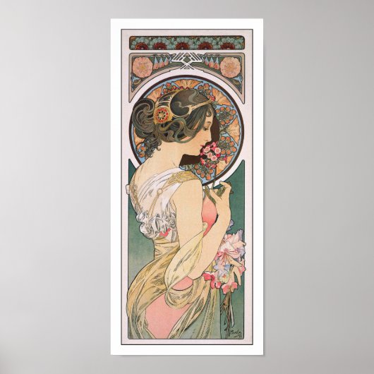 Primrose van Alphonse Mucha -  Floral Art Poster (Voorkant)