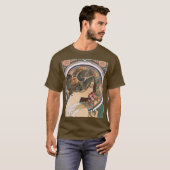 Primrose van Mucha -  Floral Art Nouveau T-shirt (Voorkant volledig)