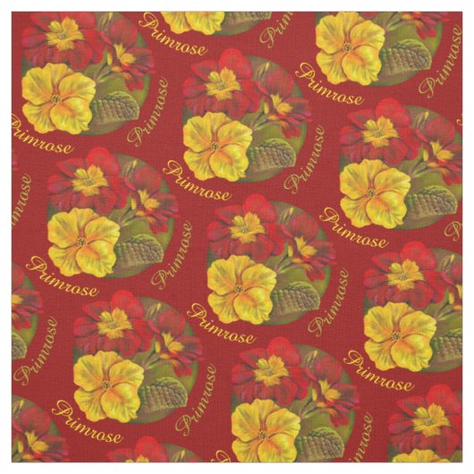 Primrose waterverf botanische veer stof (Swatch)