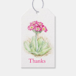 Primrose waterverf fijne kunst bedankt jullie labe cadeaulabel