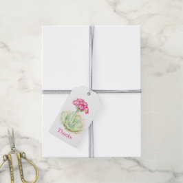 Primrose waterverf fijne kunst bedankt jullie labe cadeaulabel