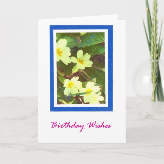Primroses Birthday Card Kaart (Voorkant)