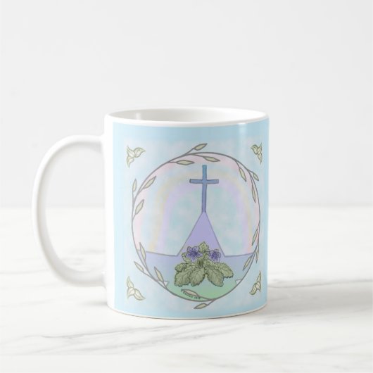 Primroses Christelijk Kruis mok (Links)