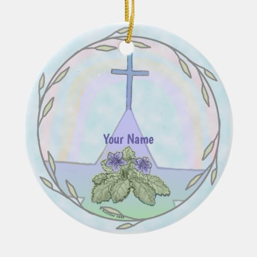Primroses Christelijk Kruis ornament (Voorkant)