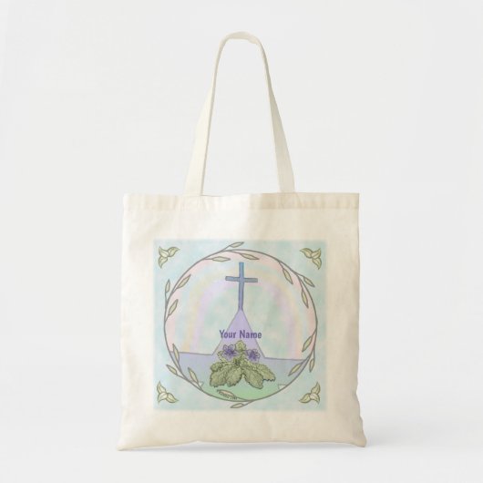 Primroses Christelijk Kruis tote tas (Voorkant)