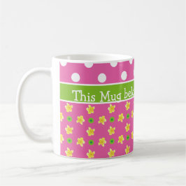 Primroses Coffee Mok: Personaliseren: roze poladot Koffiemok