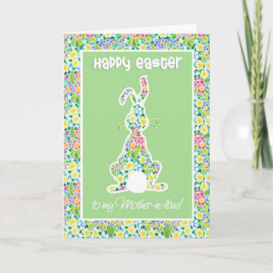 Primroses Cute Bunny Rabbit Easter Moeder-in-law Feestdagen Kaart
