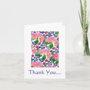 Primroses 'dank je' Notecard Bedankkaart