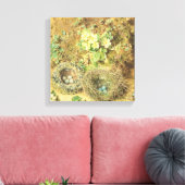 primroses en vogelnesten canvas afdruk (Insitu (Woonkamer))