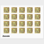 primroses en vogelnesten vierkante sticker (Vel)