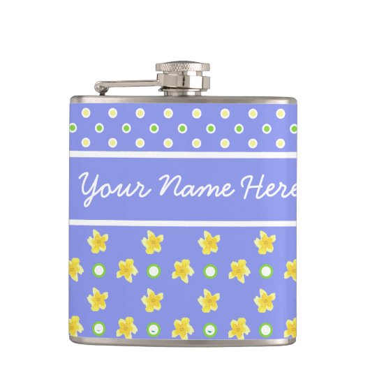 Primroses Hip Flask: personaliseren: poolpunten, b Heupfles (Voorkant)