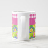 Primroses Jumbo Mok aan Personaliseren: Roze Gingh (Achterkant)