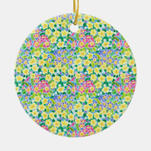  primroses Ronde keramisch Ornament voor lente