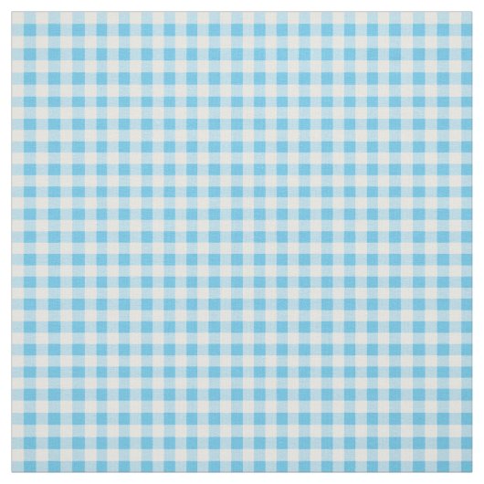 Primroses Sky Blue en White Check Gingham Pattern Stof (Swatch)