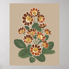 Primula-bloempatroon Poster