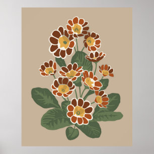 Primula-bloempatroon Poster