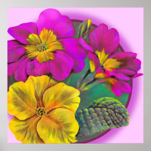 Primula botanische poster afdrukken