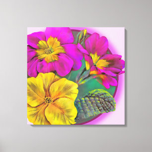 Primula canvas — handomdragerafdrukken afdruk