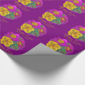 Primula fijn kunst roze geel Pasen verpakking Cadeaupapier (Hoek)