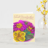 Primula great Grandmother 95 yellow birthday card Kaart (Gele Bloem)