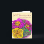 Primula great Grandmother 95 yellow birthday card Kaart<br><div class="desc">Personaliseert this fine art card for an extra special touch to suit your requirements. This pretty card reads: "To a dear Great Grandmother on your 95th birthday". Birthday card designed exclusively from an origineel watercolour painting by Sarah Trett.</div>