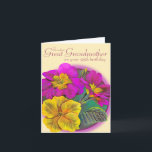 Primula great Grandmother 95 yellow birthday card Kaart<br><div class="desc">Personaliseert this fine art card for an extra special touch to suit your requirements. This pretty card reads: "To a dear Great Grandmother on your 95th birthday". Birthday card designed exclusively from an origineel watercolour painting by Sarah Trett.</div>
