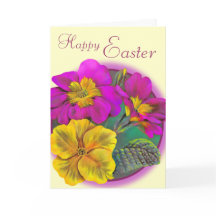Primula Happy Paasroze kaart