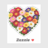 Primula Hart Februari Geboortebloem Sticker (Vel)