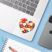 Primula Hart Februari Geboortebloem Sticker (Laptop met iPhone)
