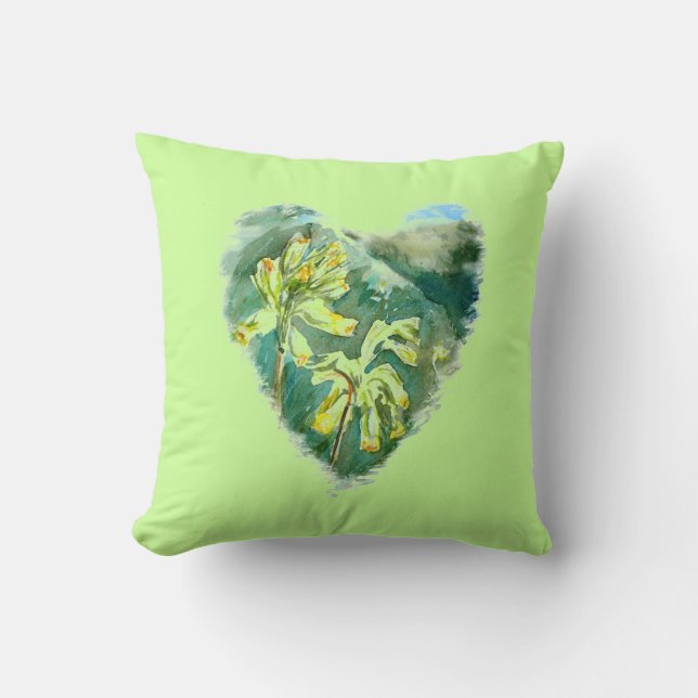 Primula Heart van Alexandra Cook Kussen (Voorkant)