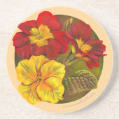 Primula primrose-schilderij zandsteen onderzetter (Voorkant)