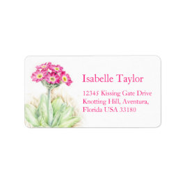 Primula roze bloem bruiloft antwoord adres label